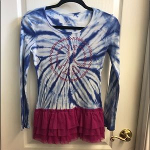 Justice Tie Dye Peace Sign Dress